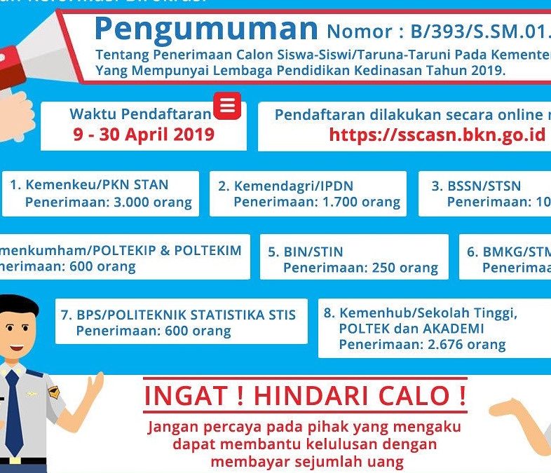 Ayo Buruan Daftar, 9.176 kursi calon taruna-taruni di Lembaga Pendidikan Tinggi Kedinasan Pada 8 Kementerian