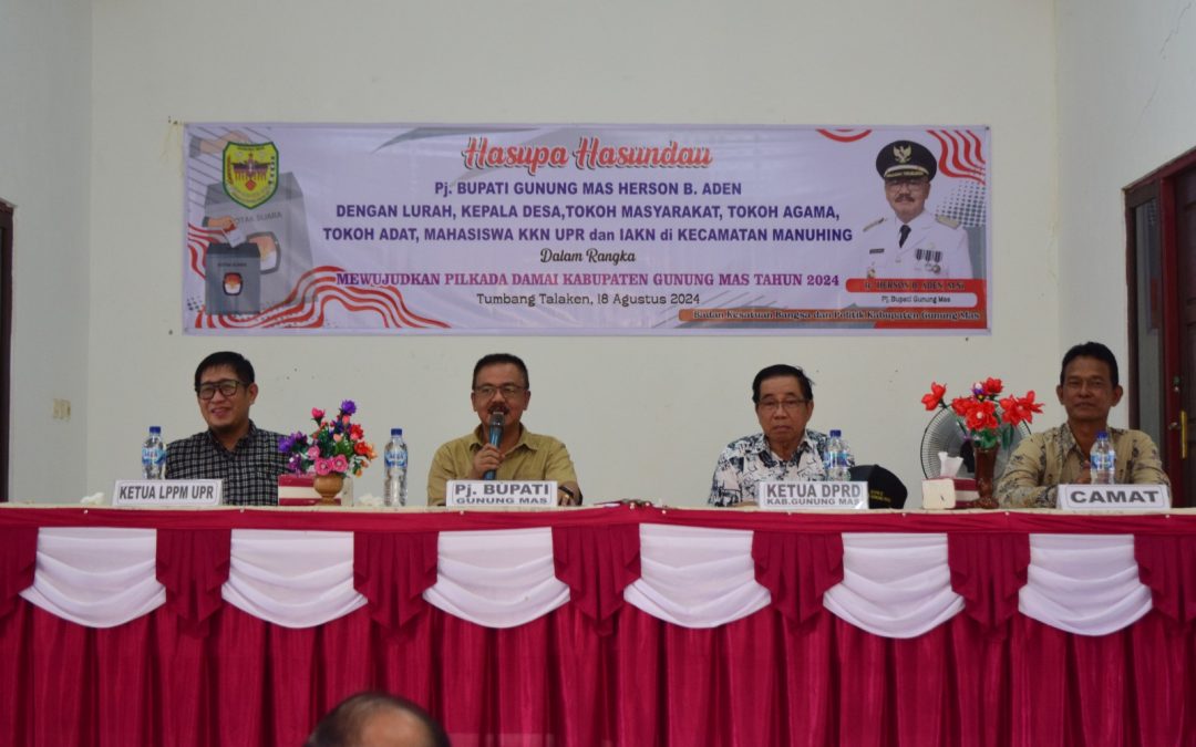 Pj. Bupati Gumas Gelar Acara Hasupa Hasundau Wujudkan Pilkada Damai di Kecamatan Manuhing