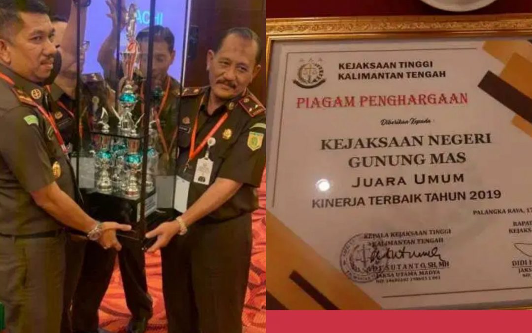 Penilaian Kinerja Terbaik Tahun 2019, Kejaksaan Negeri  Gumas Raih Juara Umum