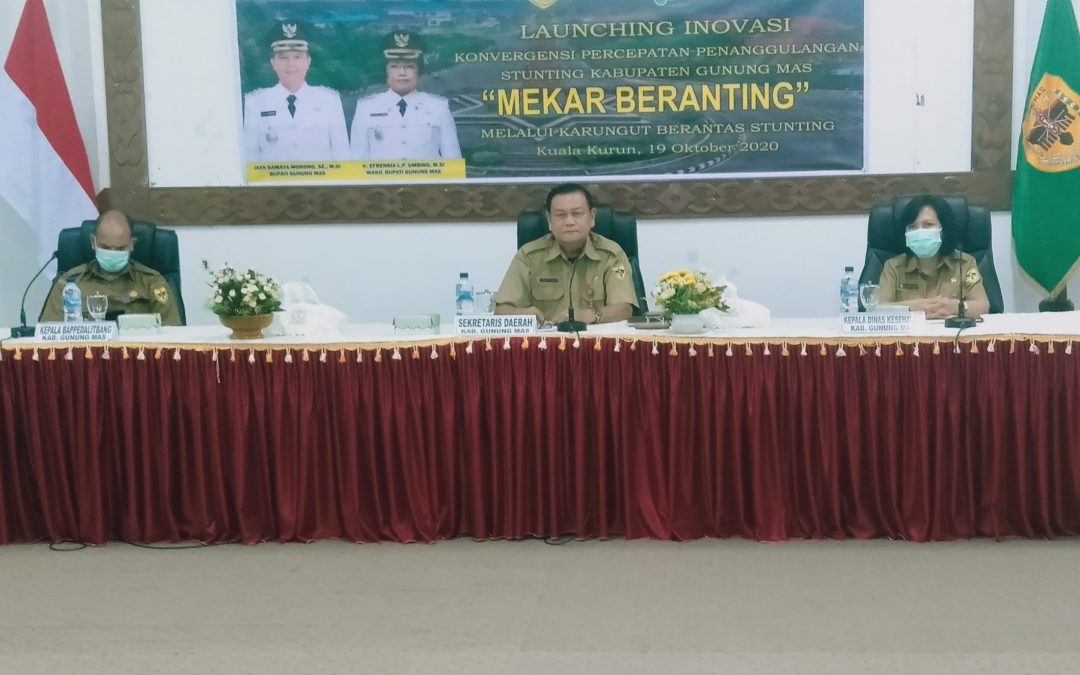 Sekda Gumas Resmi Membuka Launcing Inovasi Konvergensi Percepatan Penanggulangan Stunting Melalui Karungut “Mekar Beranting”
