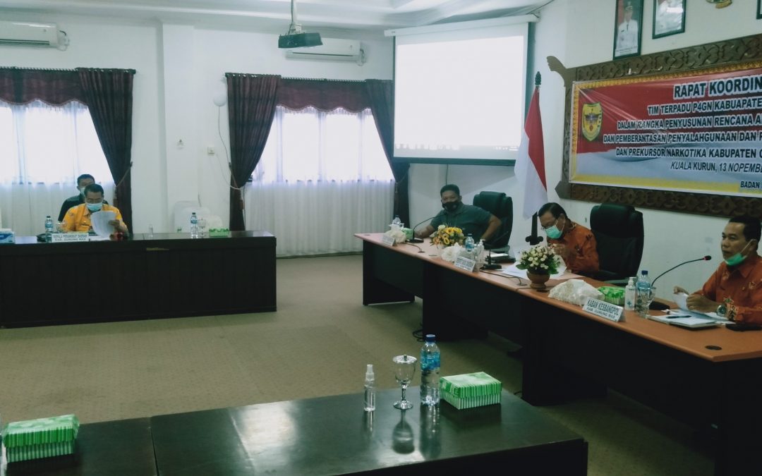 Rapat Koordinasi, P4GN Dalam Penyusunan Rencana Aksi Daerah Pemberantasan dan Pencegahan Penyalahgunaan dan Peredaran Gelap Narkotika di Gumas
