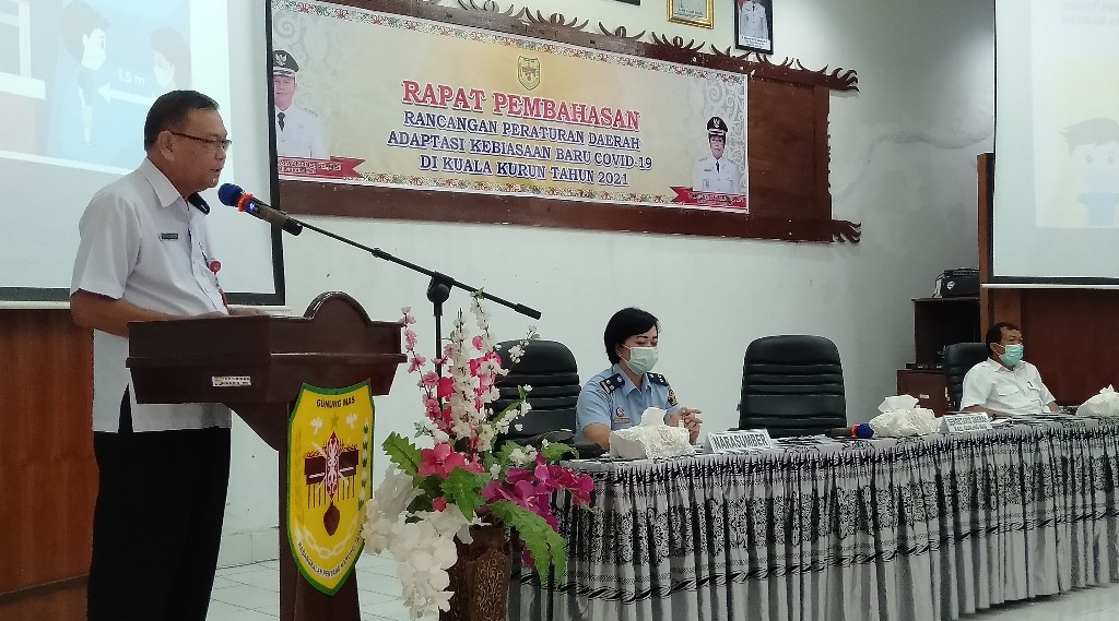 Sekda Gumas Buka Kegiatan Pembahasan Naskah Akademis dan Raperda Prokes Adaptasi Kebiasaan Baru Covid – 19