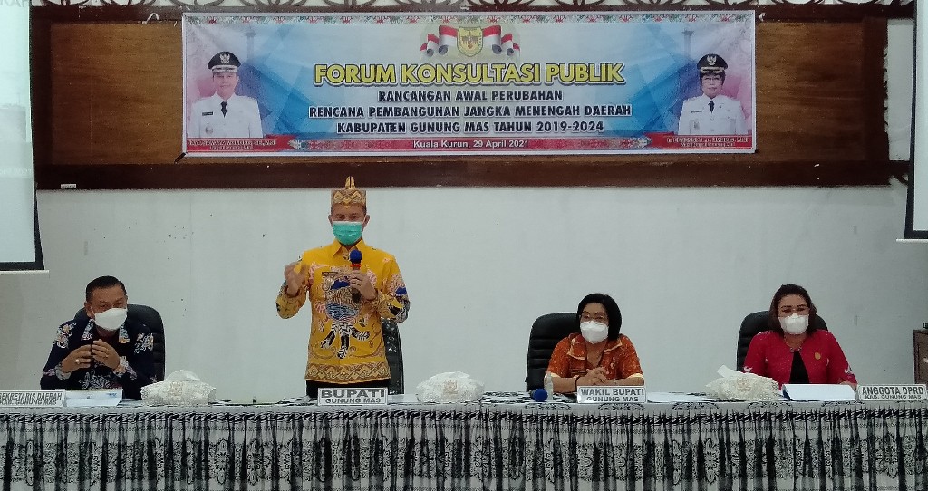 Bupati Gumas Buka Forum Konsultasi Publik Rancangan Awal Perubahan RPJMD  Tahun 2019 -2024, Ini Katanya…!