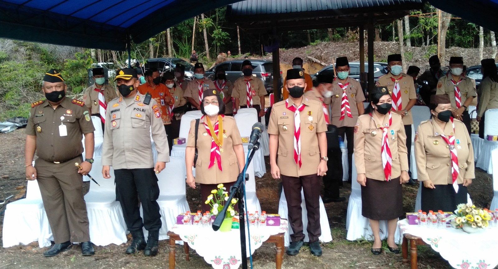 Bupati Gumas Membuka Jambore Cabang Pramuka di Tahura Lapak Jaru