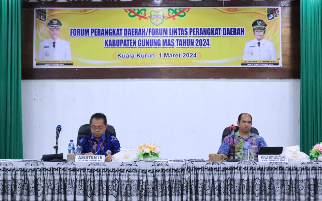 Pemkab Gumas Gelar Forum Perangkat Daerah/Forum Lintas Perangkat Daerah Kabupaten Gunung Mas Tahun 2024