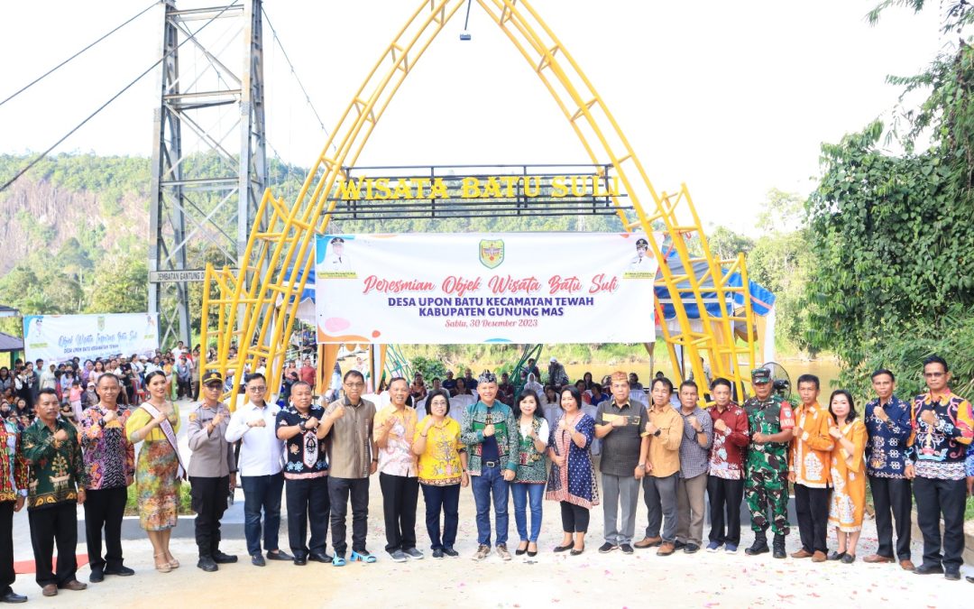 Bupati Gumas Resmikan Objek Wisata Inspirasi Batu Suli Desa Upon Batu