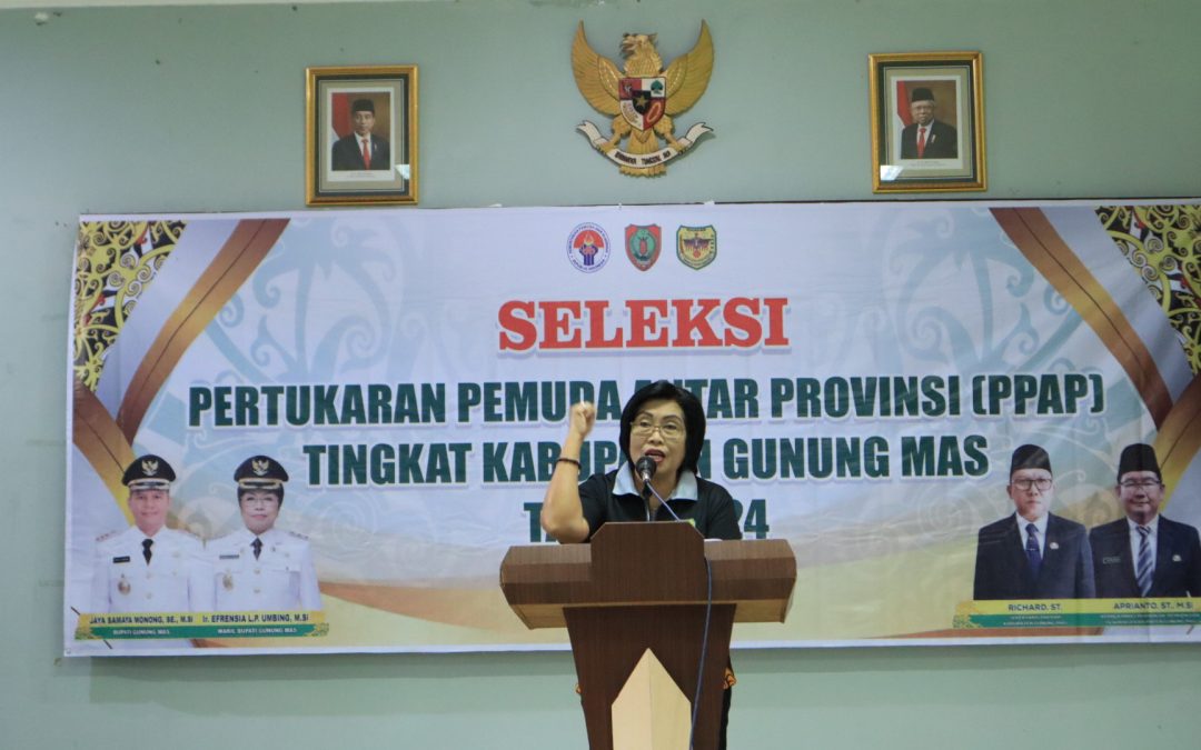 Wabup Gumas Resmi Buka Kegiatan Seleksi Pertukaran Pemuda Antar Provinsi (PPAP) Tingkat Kabupaten Gunung Mas Tahun 2024