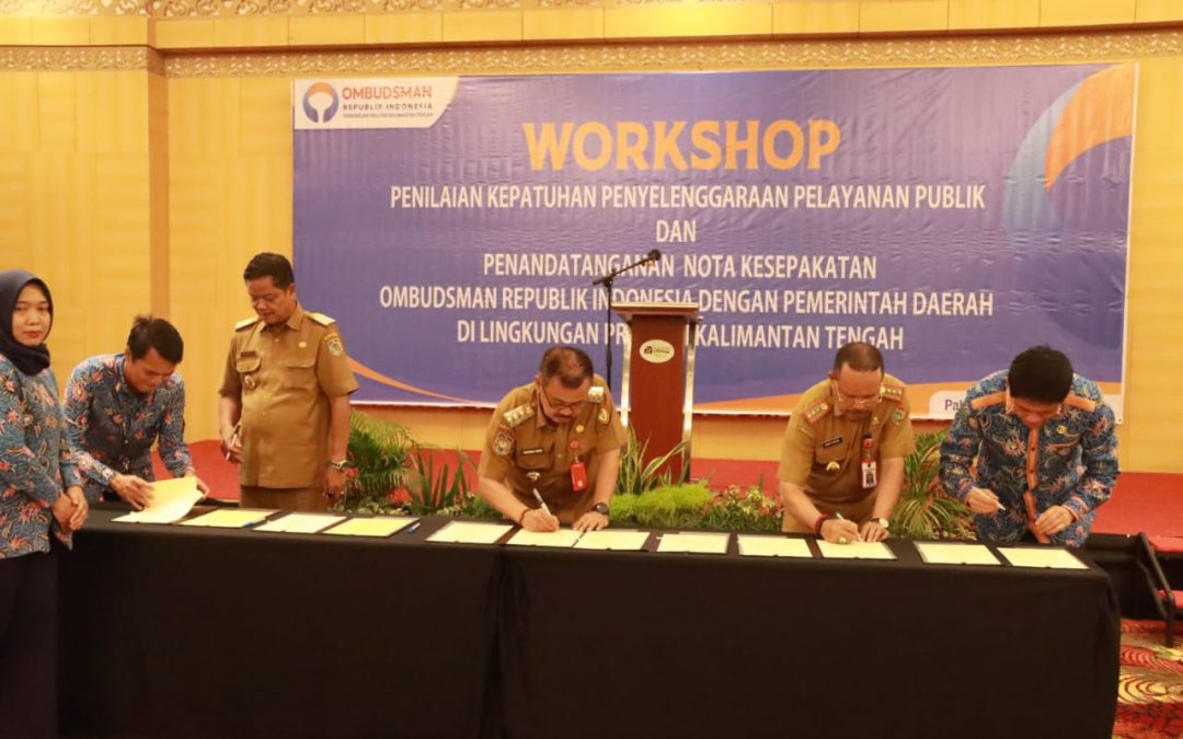 Saling Bersinergi, Pemkab Gumas dan Ombudsman RI Tandatangani Nota Kesepakatan Peningkatan Kualitas Pelayanan Publik
