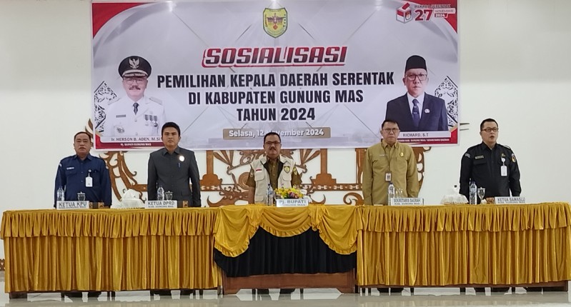 Pj. Bupati Gumas Membuka Kegiatan Sosialisasi Desk Pilkada Tahun 2024.