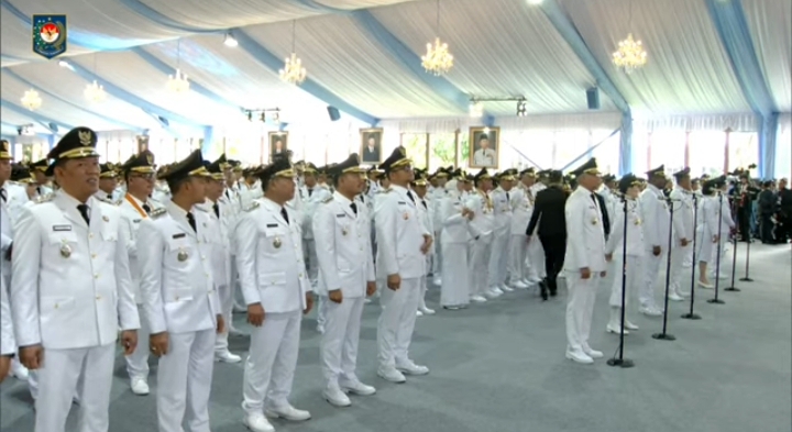 Presiden Prabowo Lantik 961 Kepala Daerah salah satunya Bupati dan Wakil Bupati Gunung Mas Terpilih