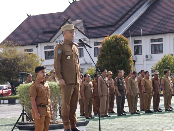Libur Lebaran Usai, Bupati Gunung Mas Pimpin Apel Gabungan ASN