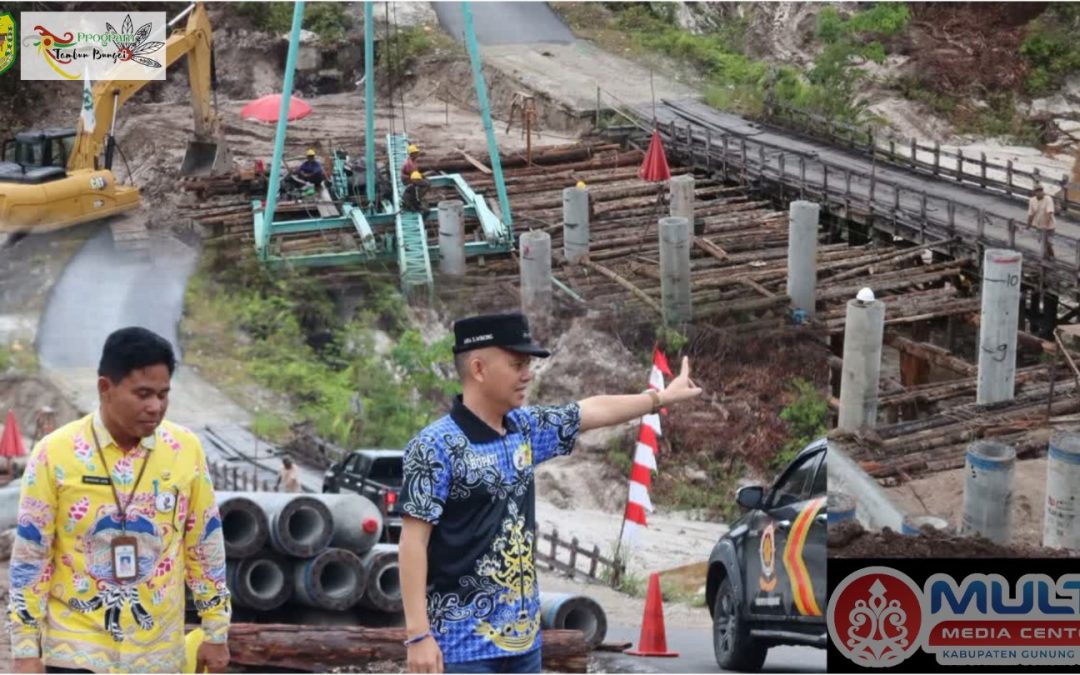 Bupati Gunung Mas Tinjau Pembangunan Jembatan Sei Nango, Dukung Program “Tambun Bungai Maju”